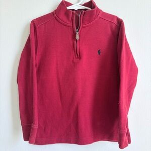Ralph Lauren Red Half-Zip Pullover with Navy Pony